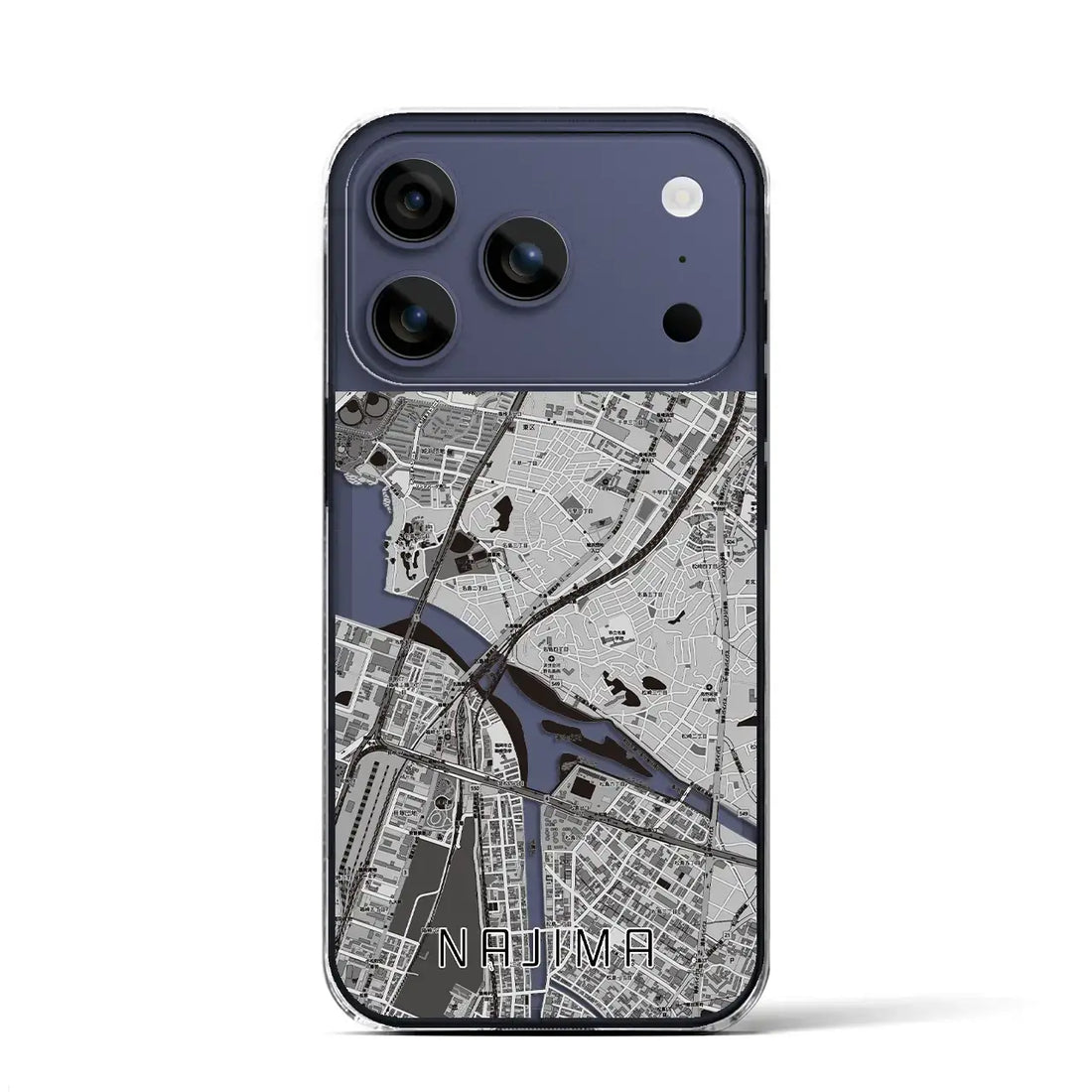 【名島（福岡県）】地図柄iPhoneケース（クリアタイプ）