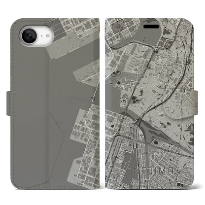 【名島（福岡県）】地図柄iPhoneケース（手帳タイプ）