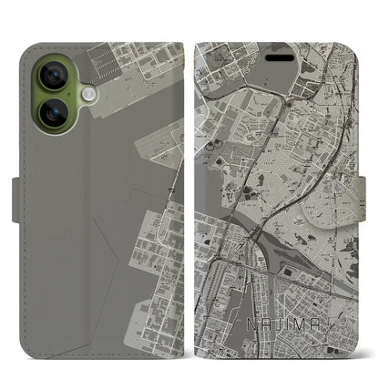 【名島（福岡県）】地図柄iPhoneケース（手帳タイプ）