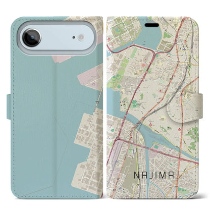 【名島（福岡県）】地図柄iPhoneケース（手帳タイプ）