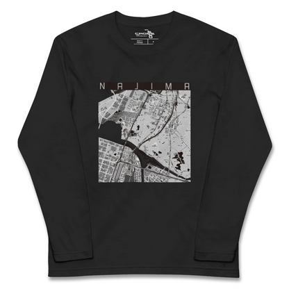 【名島（福岡県）】地図柄ロングスリーブTシャツ