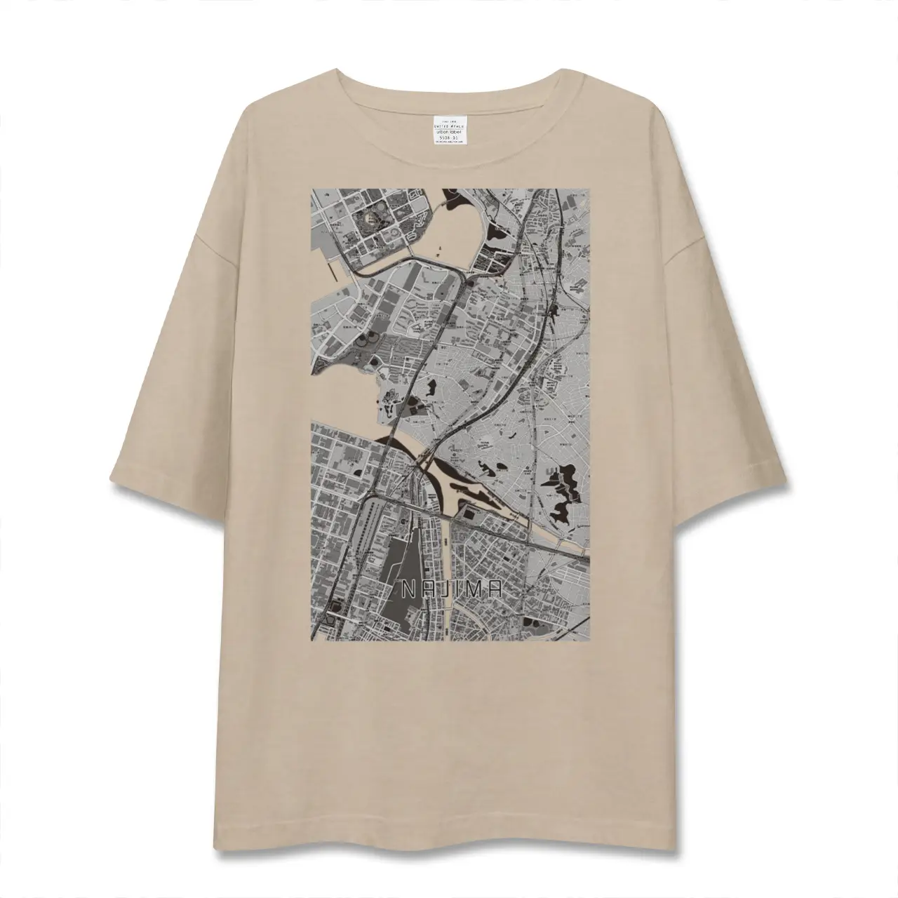 【名島（福岡県）】地図柄ビッグシルエットTシャツ