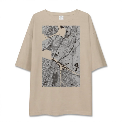 【名島（福岡県）】地図柄ビッグシルエットTシャツ