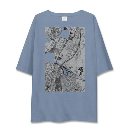 【名島（福岡県）】地図柄ビッグシルエットTシャツ