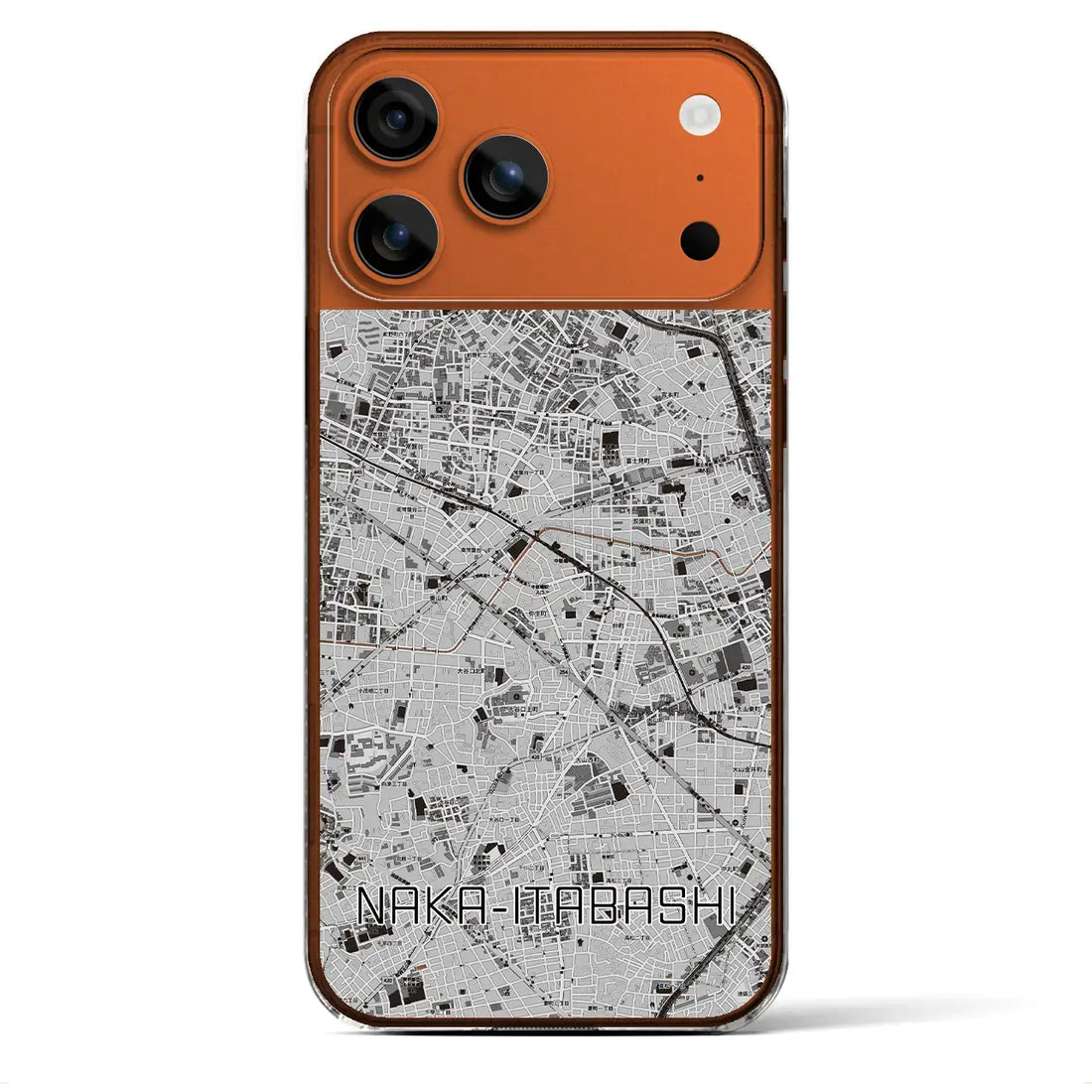 【中板橋(東京都)】地図柄iPhoneケース(クリアタイプ)モノトーン・iPhone 17 Pro Max 用