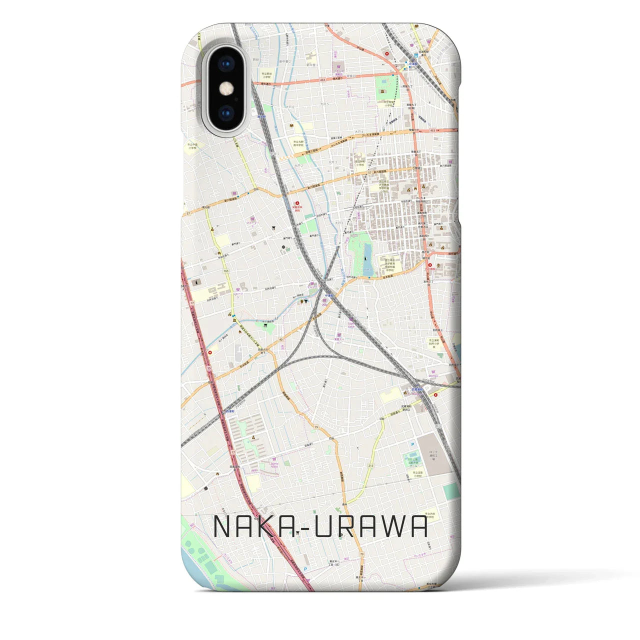 【中浦和（埼玉県）】地図柄iPhoneケース（バックカバータイプ）