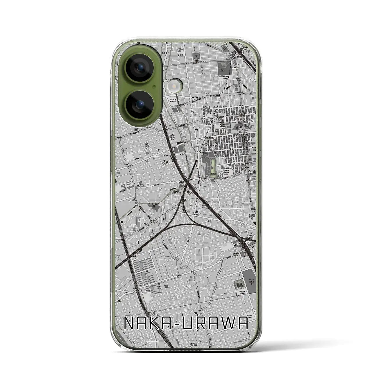 【中浦和（埼玉県）】地図柄iPhoneケース（クリアタイプ）