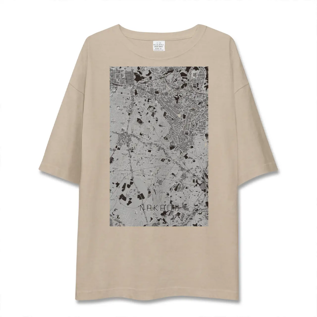 【中田(神奈川県)】地図柄ビッグシルエットTシャツ