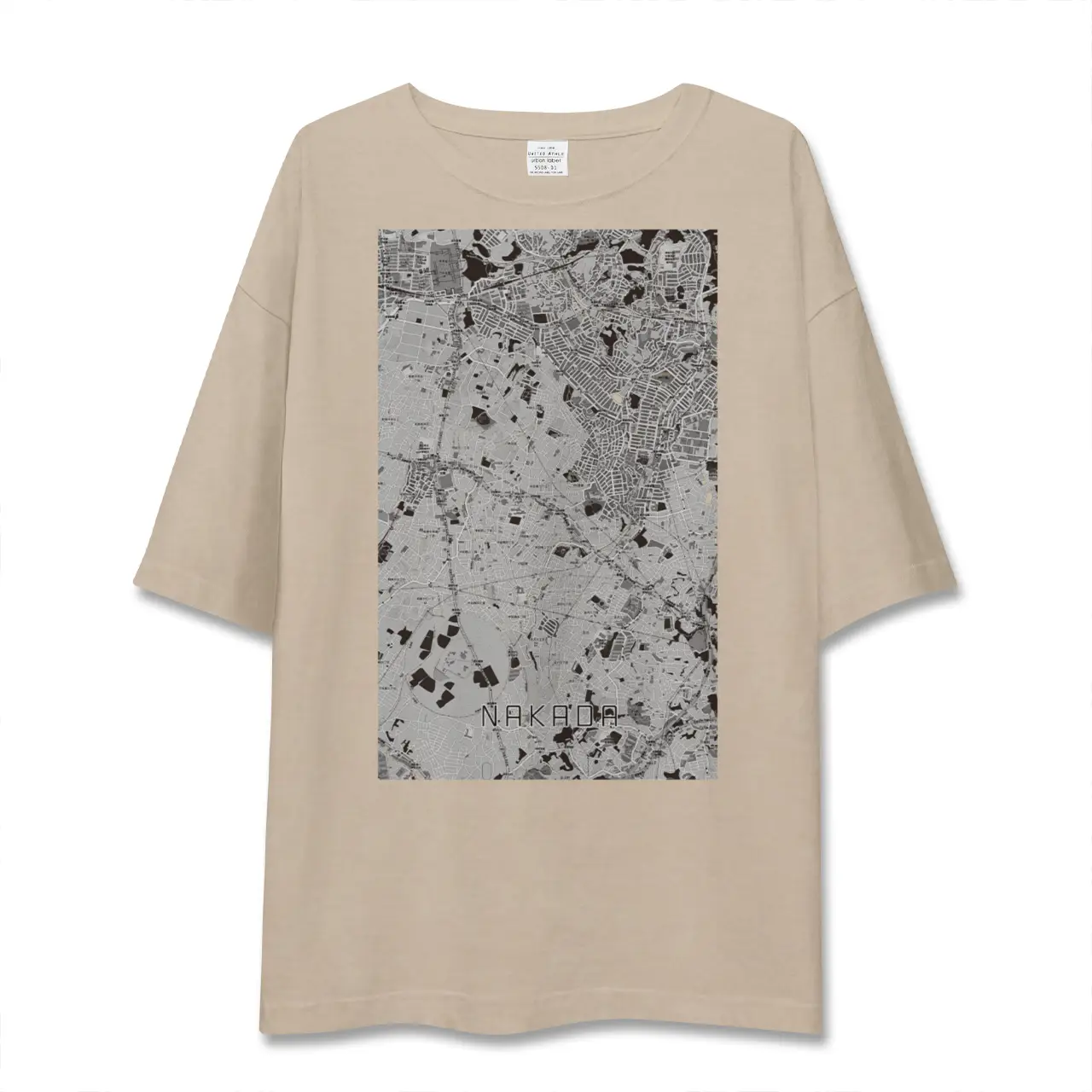 【中田（神奈川県）】地図柄ビッグシルエットTシャツ