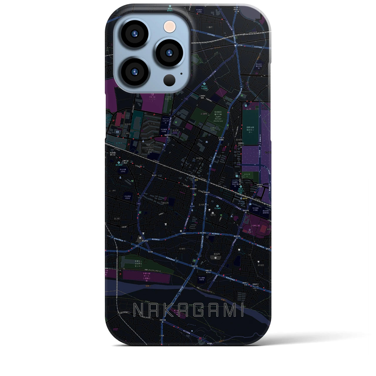 【中神（東京都）】地図柄iPhoneケース（バックカバータイプ）