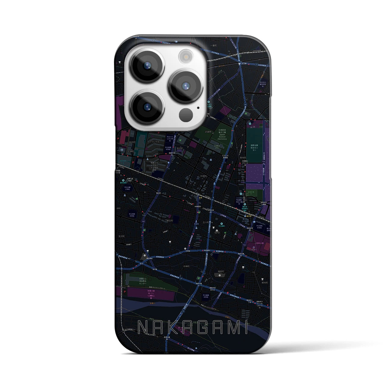 【中神（東京都）】地図柄iPhoneケース（バックカバータイプ）