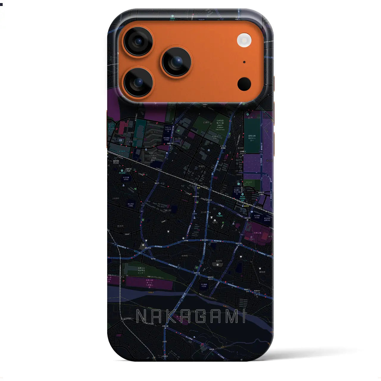 【中神（東京都）】地図柄iPhoneケース（バックカバータイプ）
