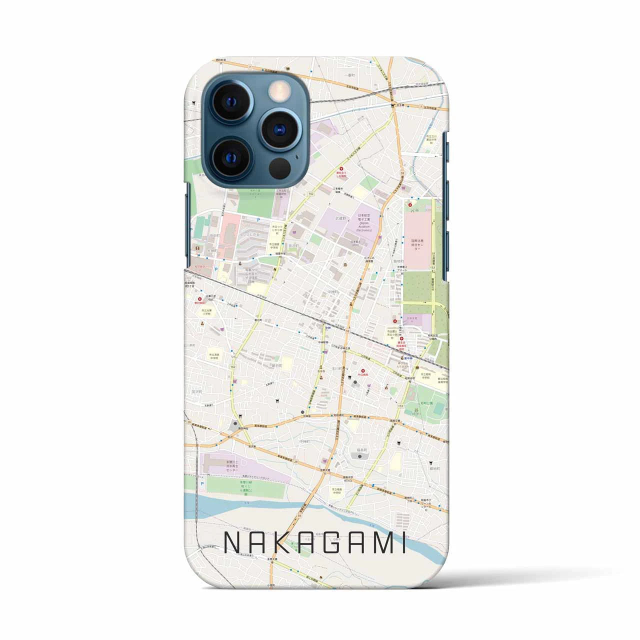 【中神（東京都）】地図柄iPhoneケース（バックカバータイプ）