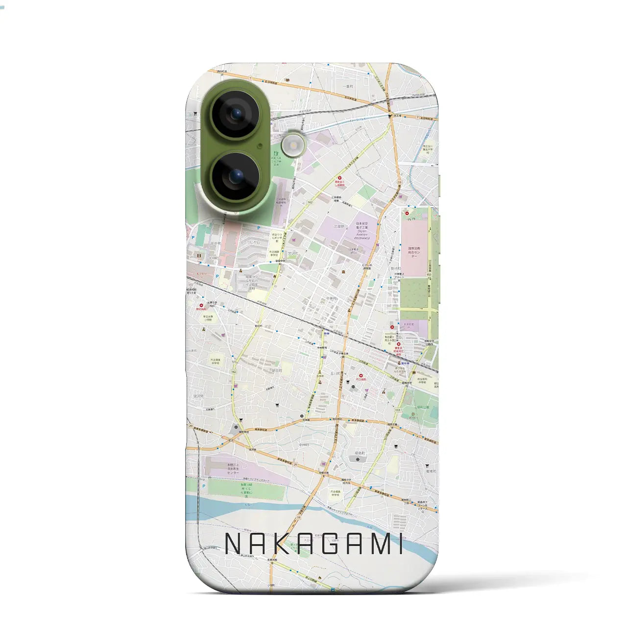 【中神（東京都）】地図柄iPhoneケース（バックカバータイプ）