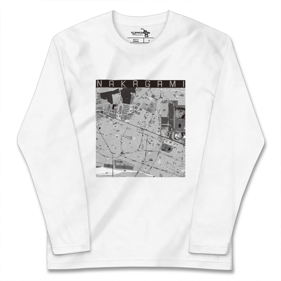 【中神(東京都)】地図柄ロングスリーブTシャツ