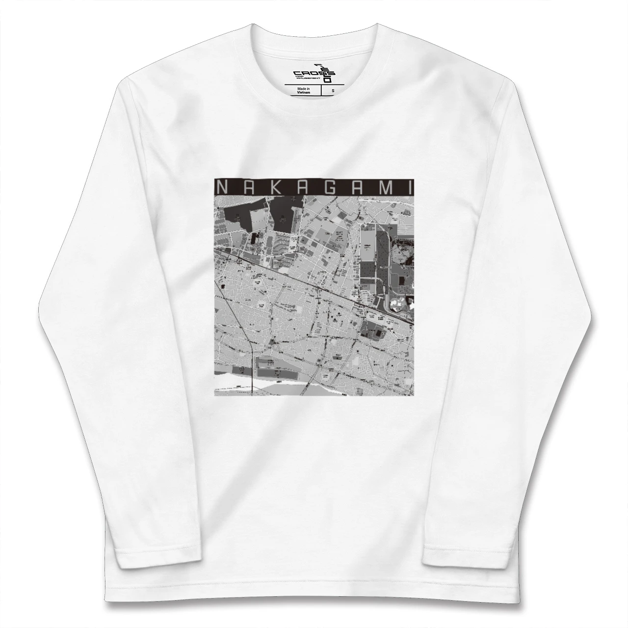 【中神（東京都）】地図柄ロングスリーブTシャツ