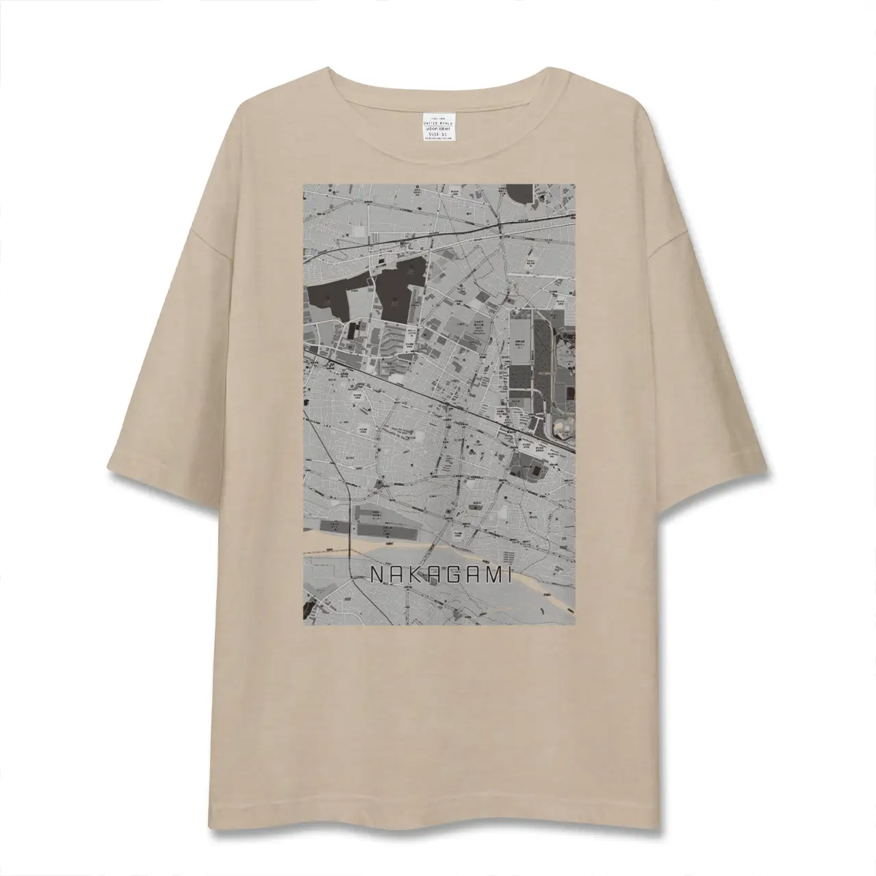 【中神（東京都）】地図柄ビッグシルエットTシャツ