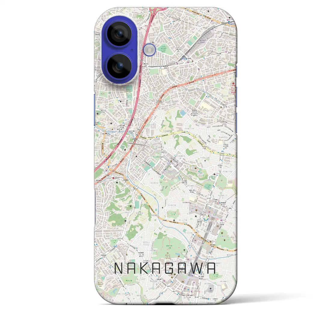 【中川(神奈川県)】地図柄iPhoneケース(バックカバータイプ)ナチュラル・iPhone 16 Pro Max 用