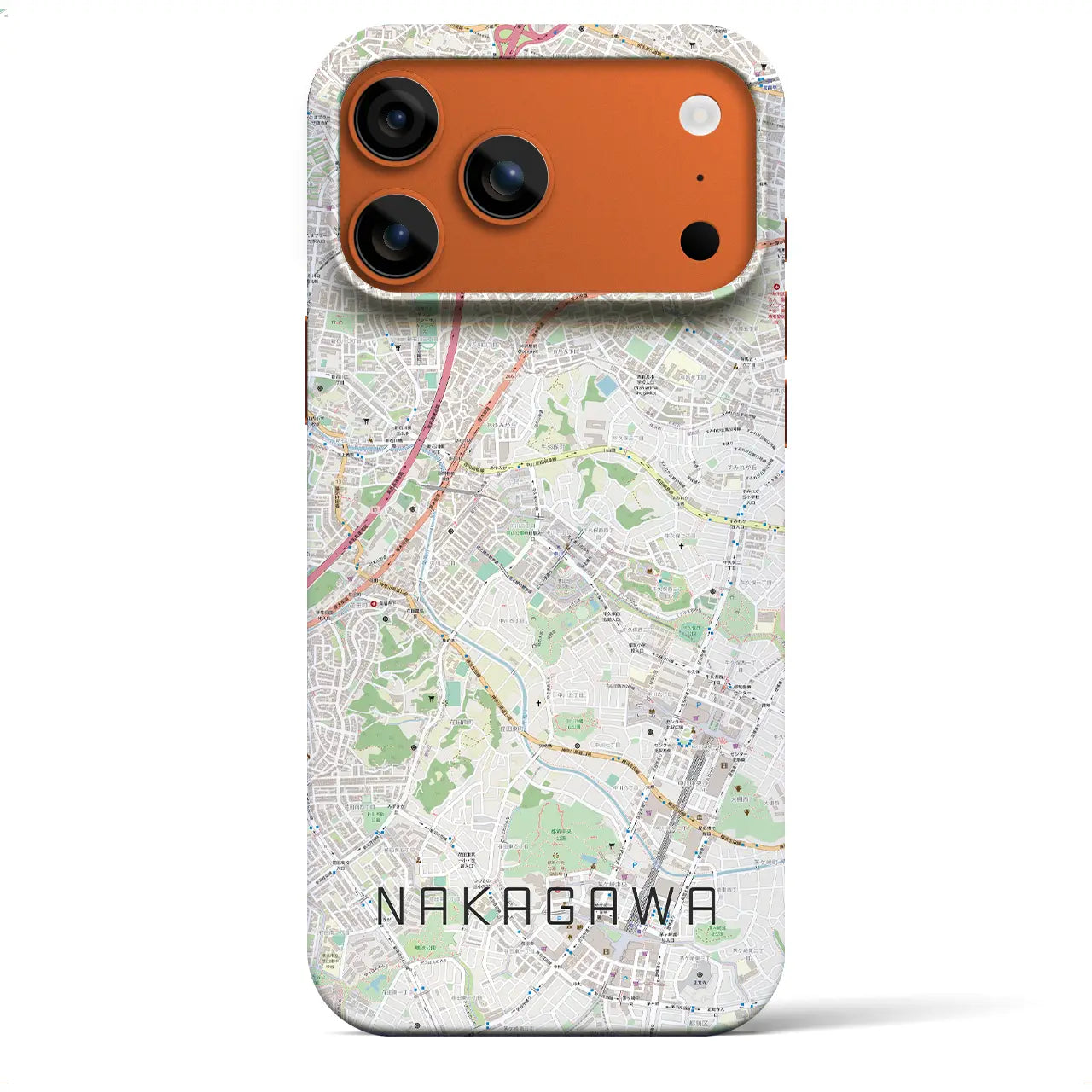 【中川（神奈川県）】地図柄iPhoneケース（バックカバータイプ）