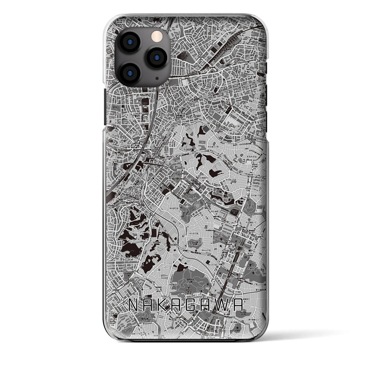 【中川（神奈川県）】地図柄iPhoneケース（クリアタイプ）