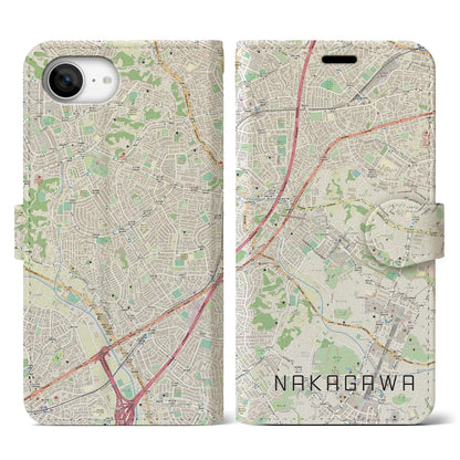 【中川（神奈川県）】地図柄iPhoneケース（手帳タイプ）