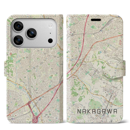 【中川（神奈川県）】地図柄iPhoneケース（手帳タイプ）