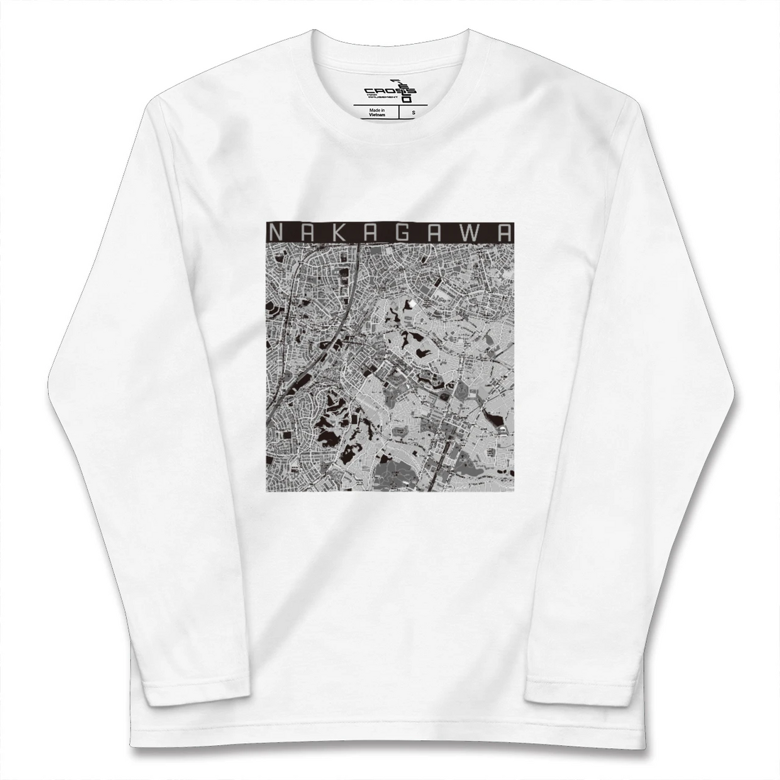 【中川（神奈川県）】地図柄ロングスリーブTシャツ