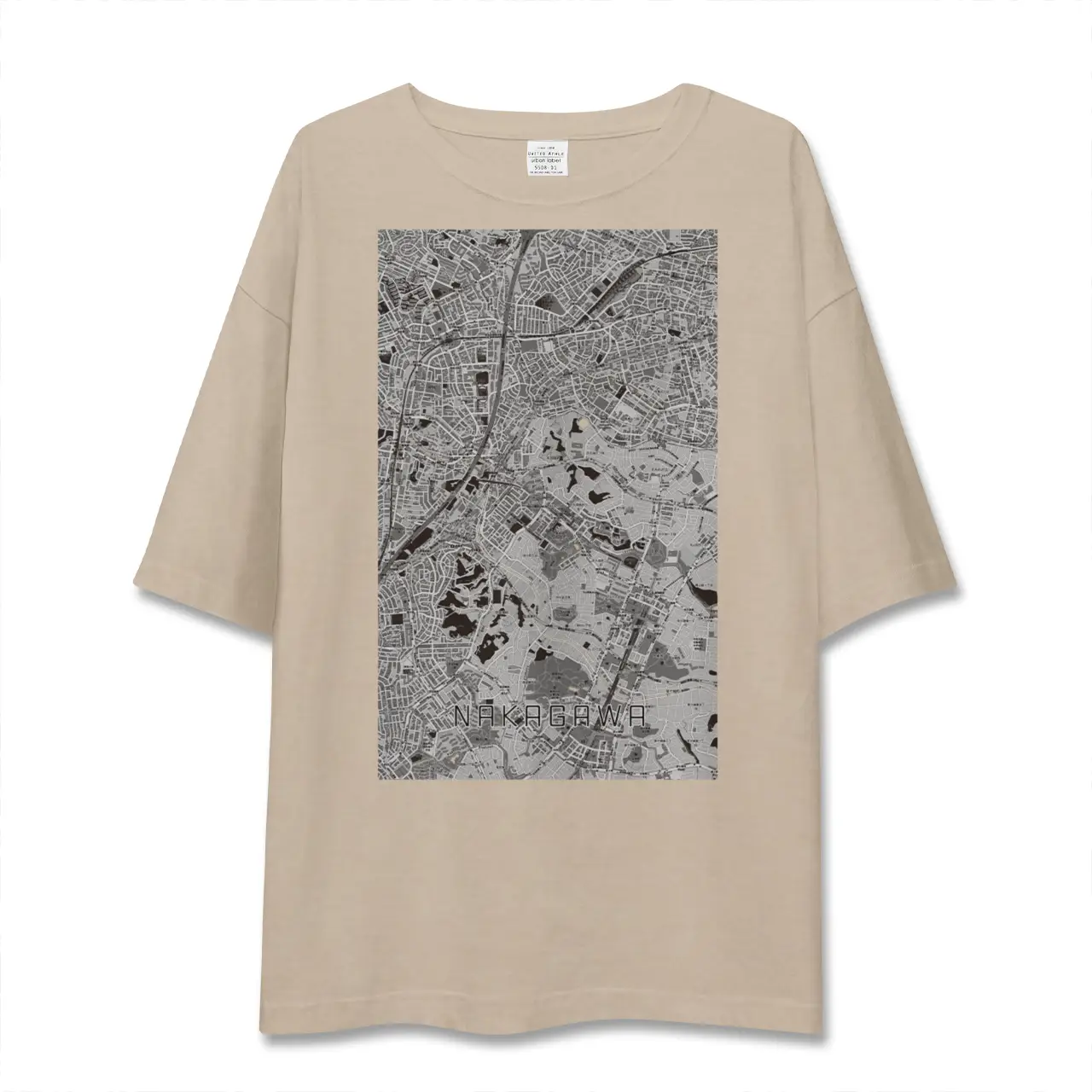 【中川（神奈川県）】地図柄ビッグシルエットTシャツ