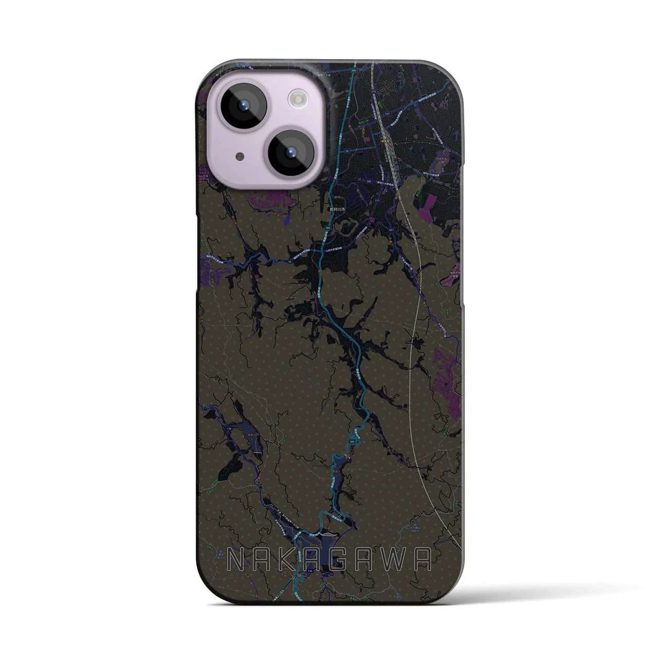 【那珂川（福岡県）】地図柄iPhoneケース（バックカバータイプ）