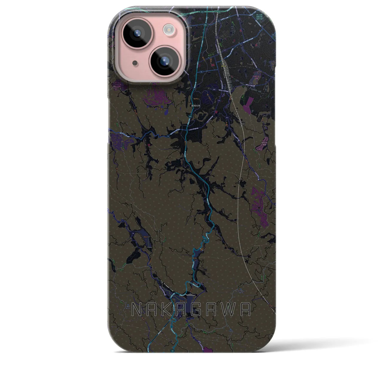 【那珂川（福岡県）】地図柄iPhoneケース（バックカバータイプ）