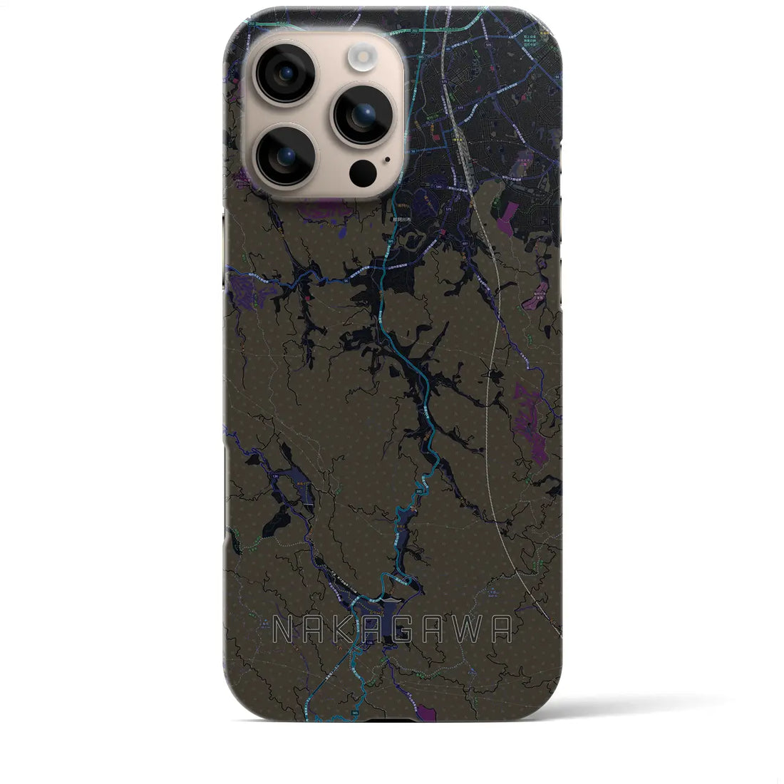 【那珂川（福岡県）】地図柄iPhoneケース（バックカバータイプ）