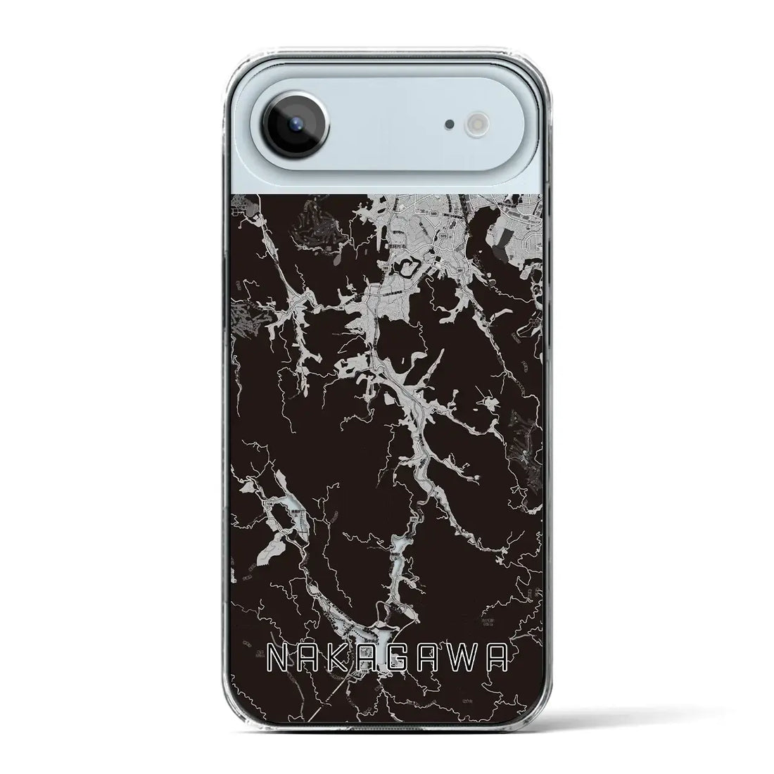 【那珂川(福岡県)】地図柄iPhoneケース(クリアタイプ)モノトーン・iPhone 17 Pro Max 用