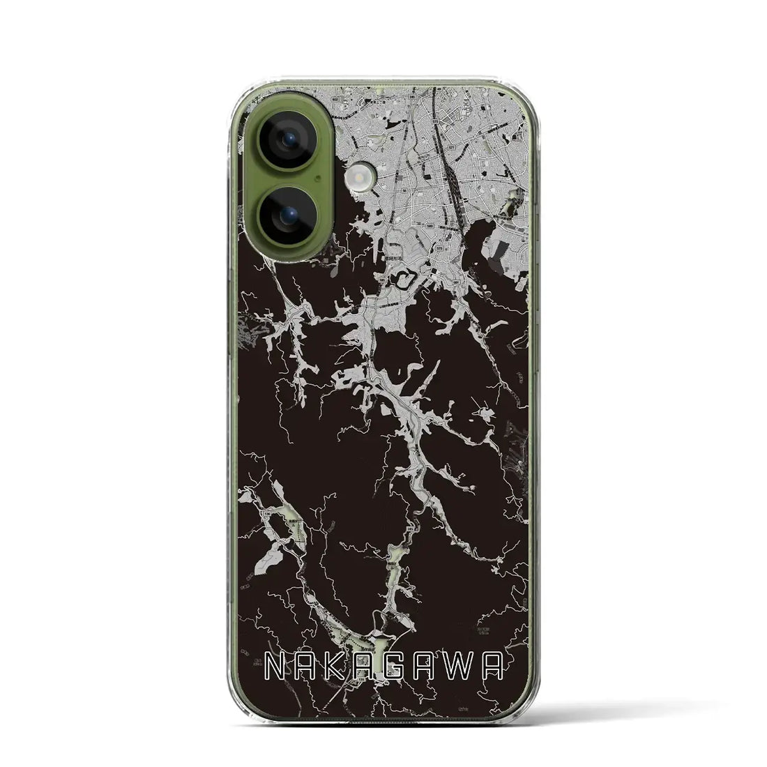 【那珂川（福岡県）】地図柄iPhoneケース（クリアタイプ）モノトーン・iPhone 17 Pro Max 用