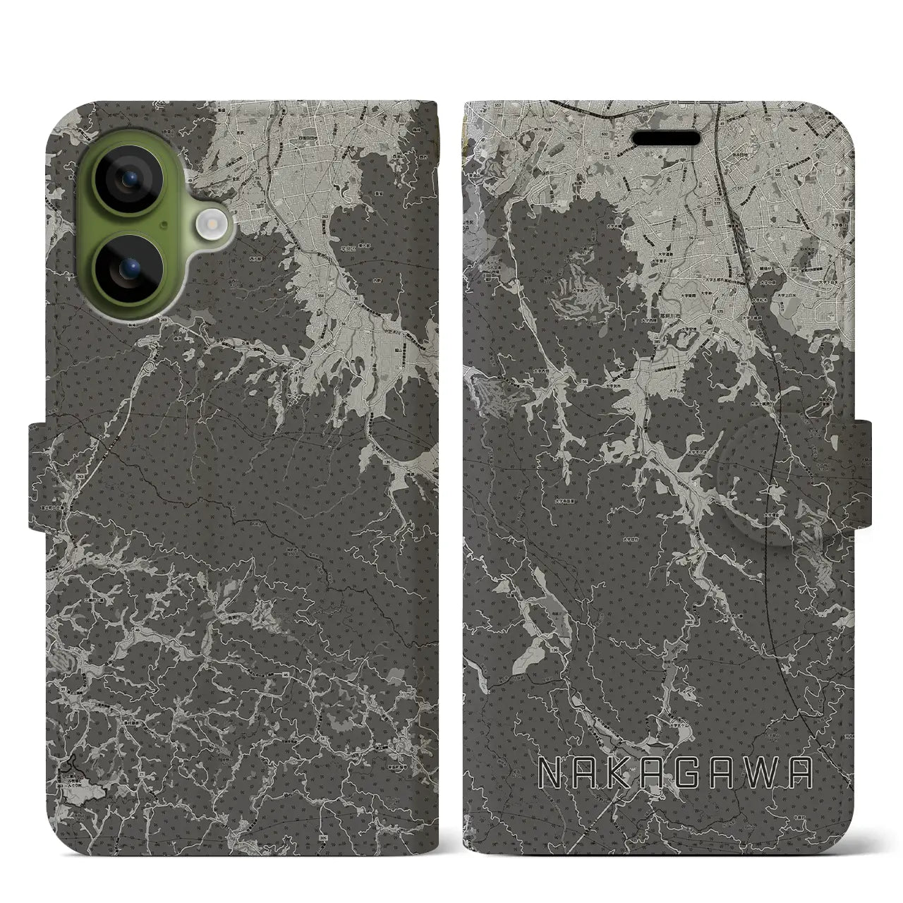 【那珂川（福岡県）】地図柄iPhoneケース（手帳タイプ）