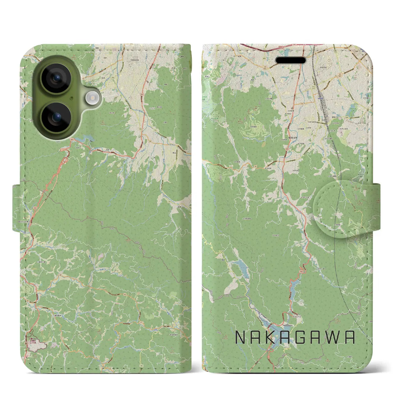 【那珂川（福岡県）】地図柄iPhoneケース（手帳タイプ）