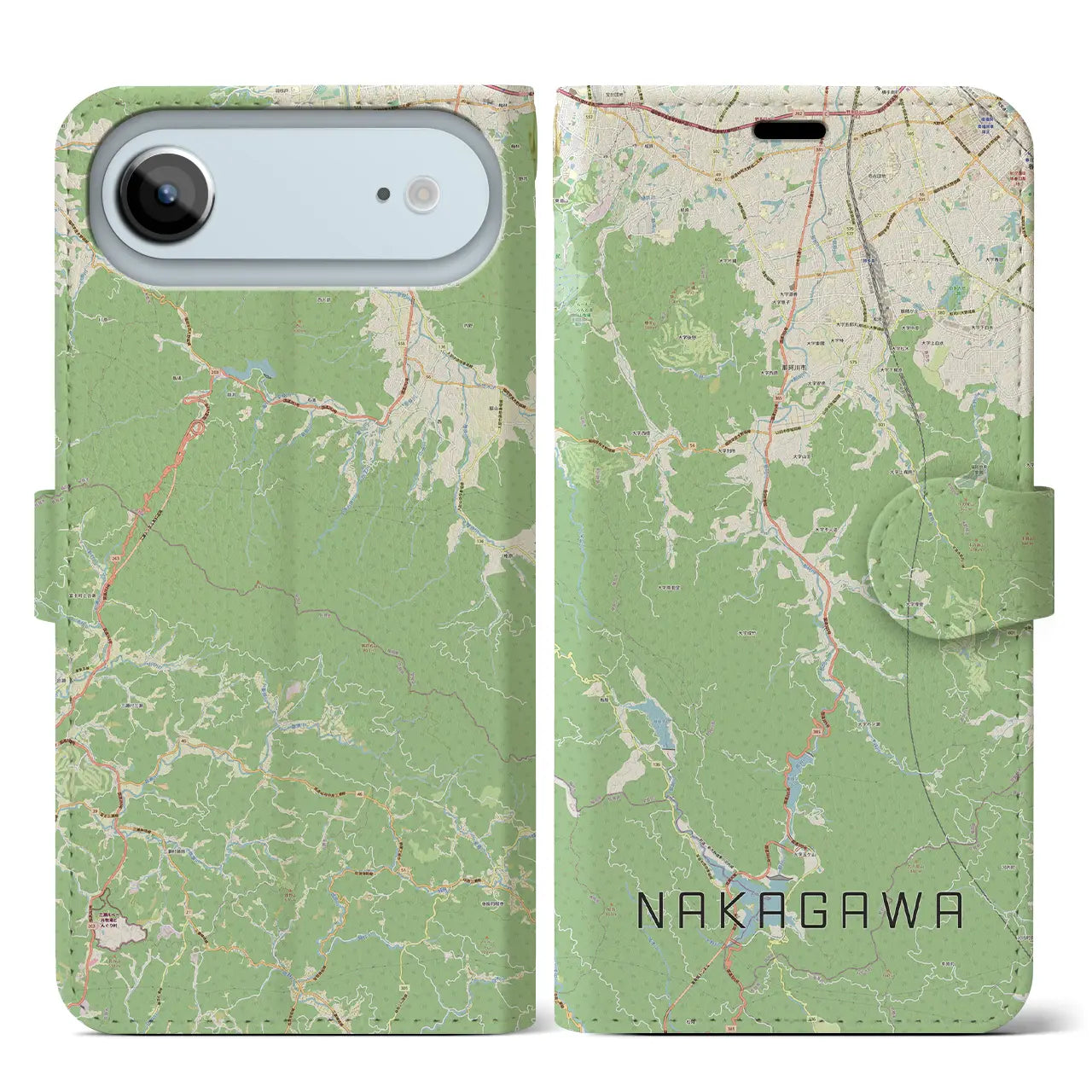 【那珂川（福岡県）】地図柄iPhoneケース（手帳タイプ）