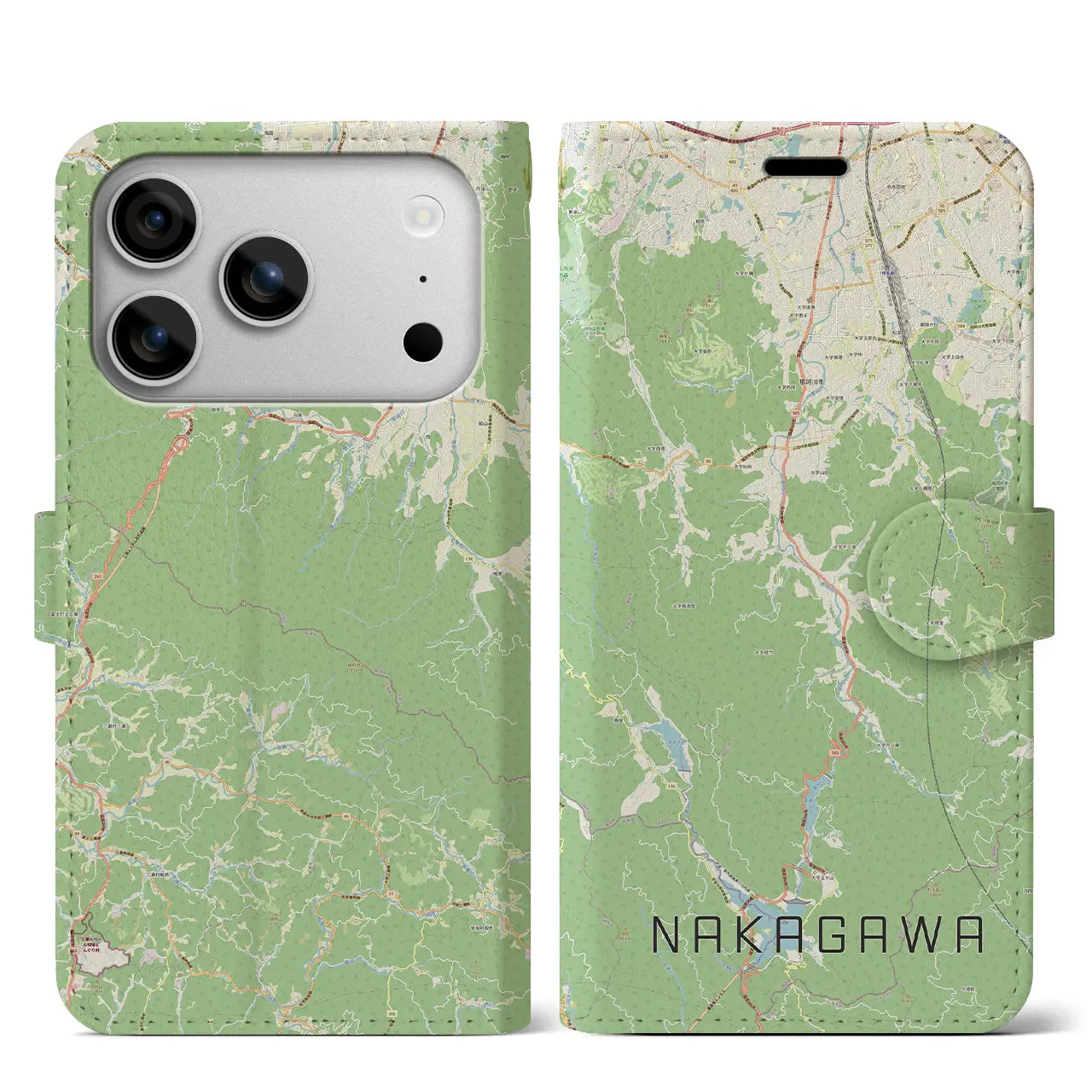 【那珂川（福岡県）】地図柄iPhoneケース（手帳タイプ）