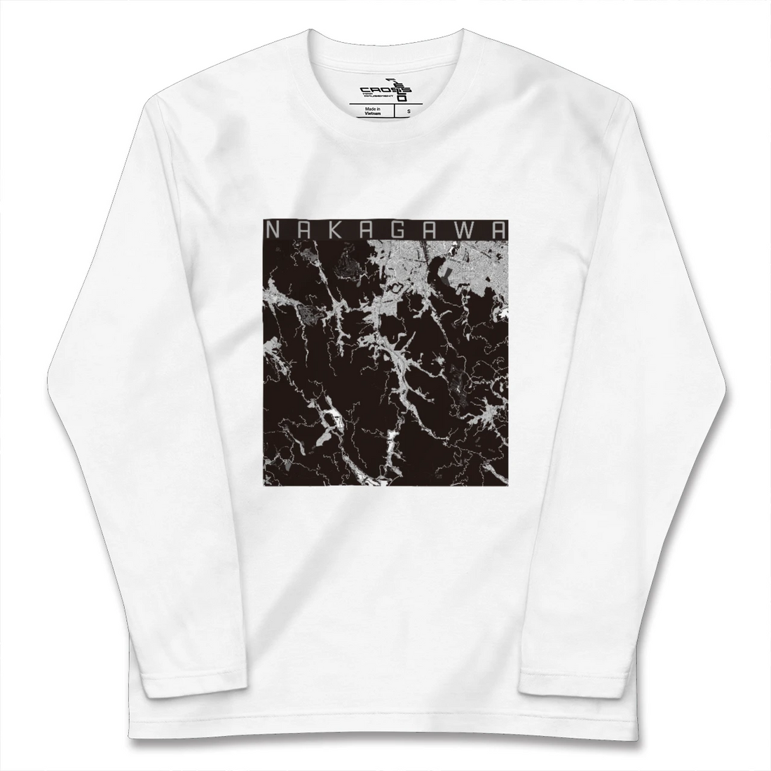 【那珂川(福岡県)】地図柄ロングスリーブTシャツ