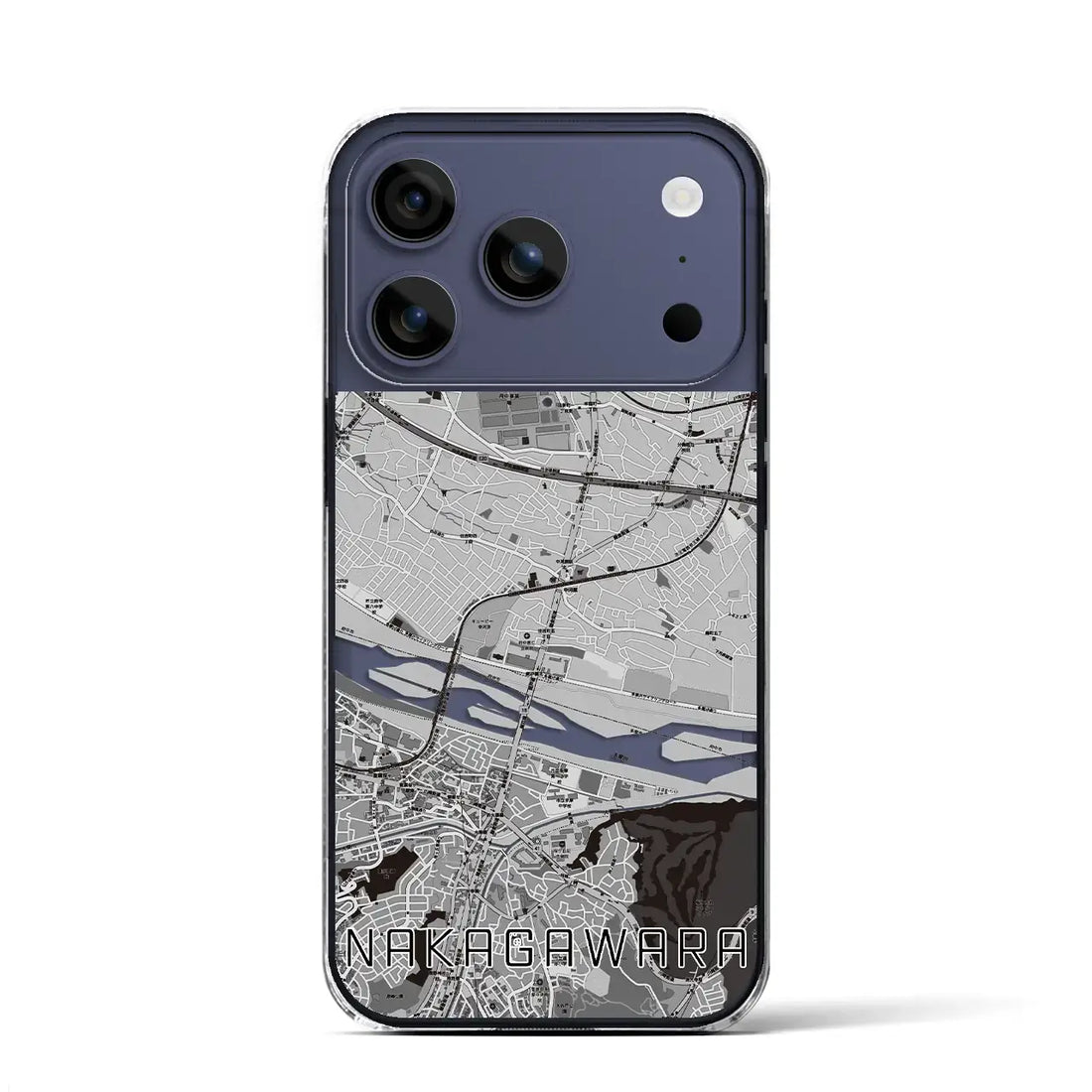 【中河原（東京都）】地図柄iPhoneケース（クリアタイプ）