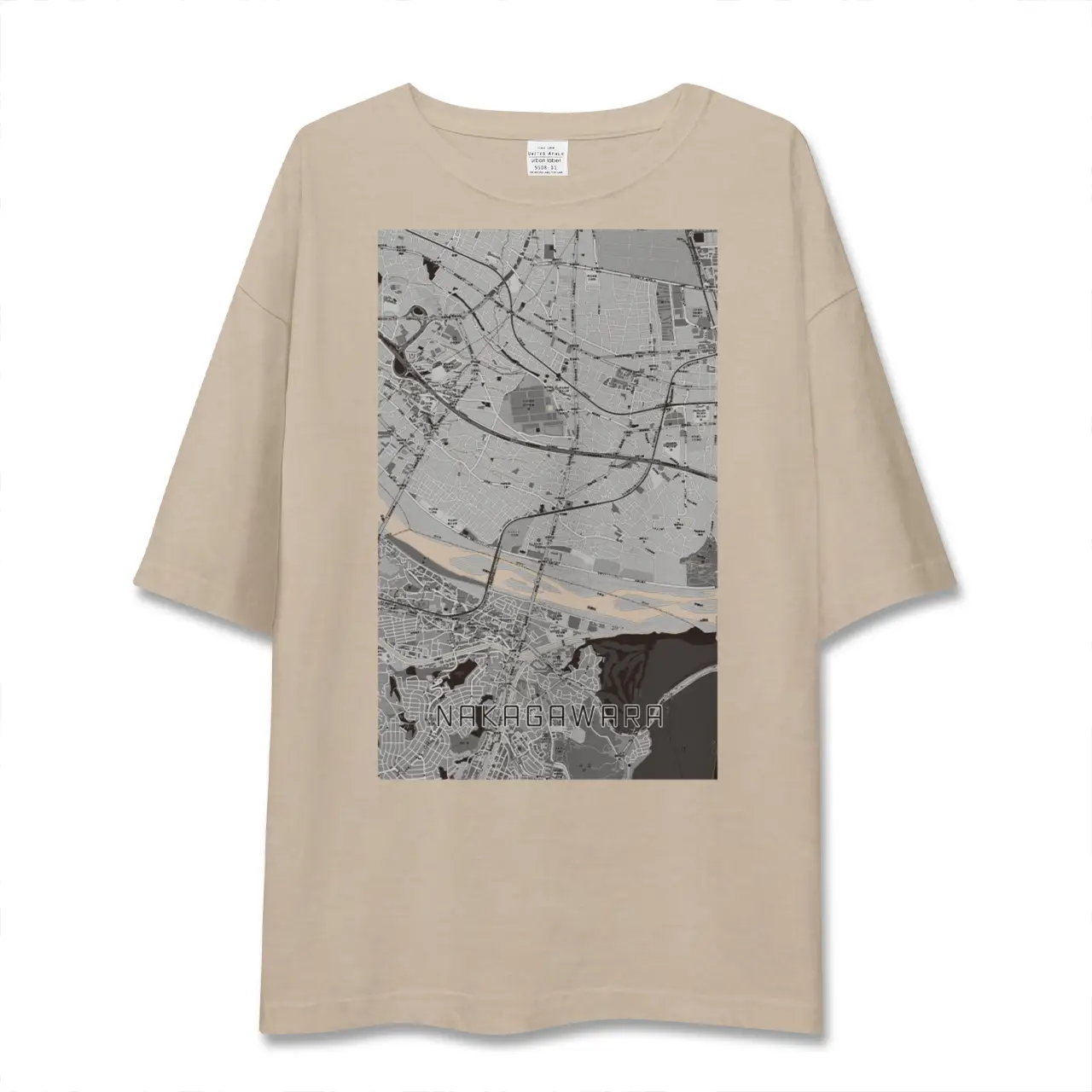 【中河原（東京都）】地図柄ビッグシルエットTシャツ