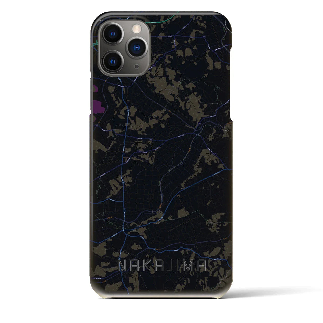 【中島（福島県）】地図柄iPhoneケース（バックカバータイプ）