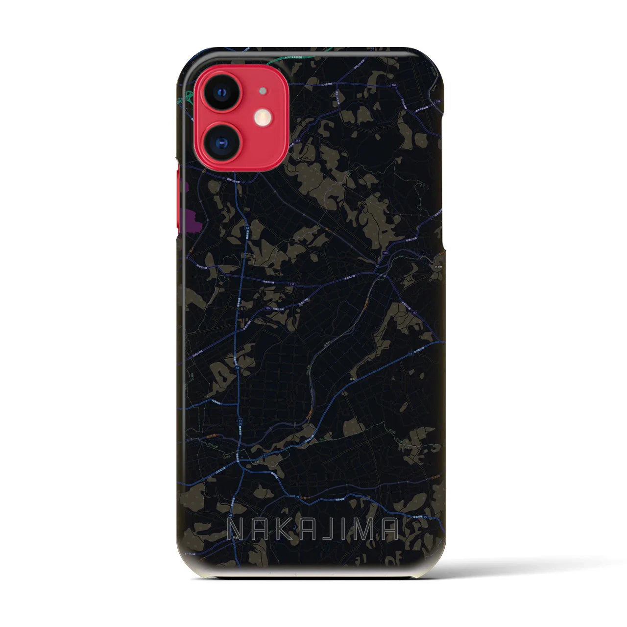 【中島（福島県）】地図柄iPhoneケース（バックカバータイプ）