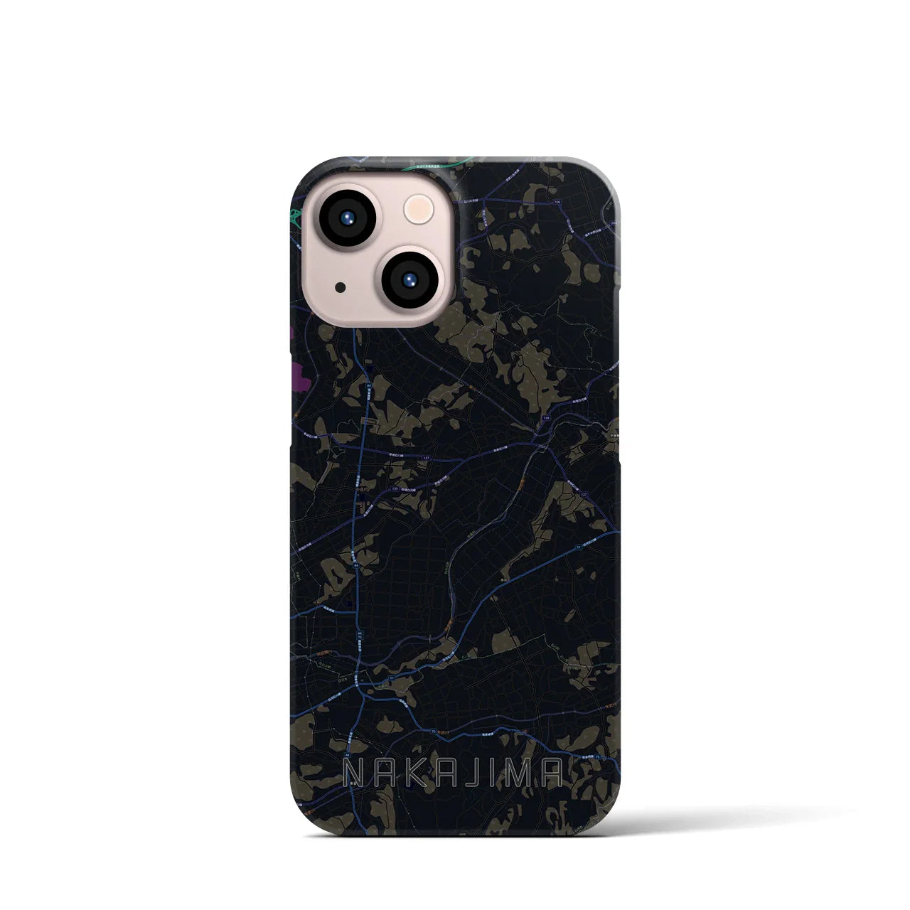【中島（福島県）】地図柄iPhoneケース（バックカバータイプ）