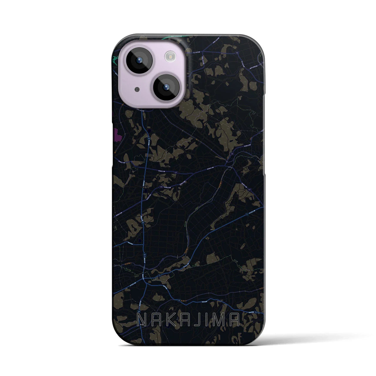 【中島（福島県）】地図柄iPhoneケース（バックカバータイプ）