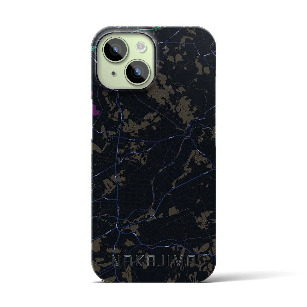 【中島（福島県）】地図柄iPhoneケース（バックカバータイプ）