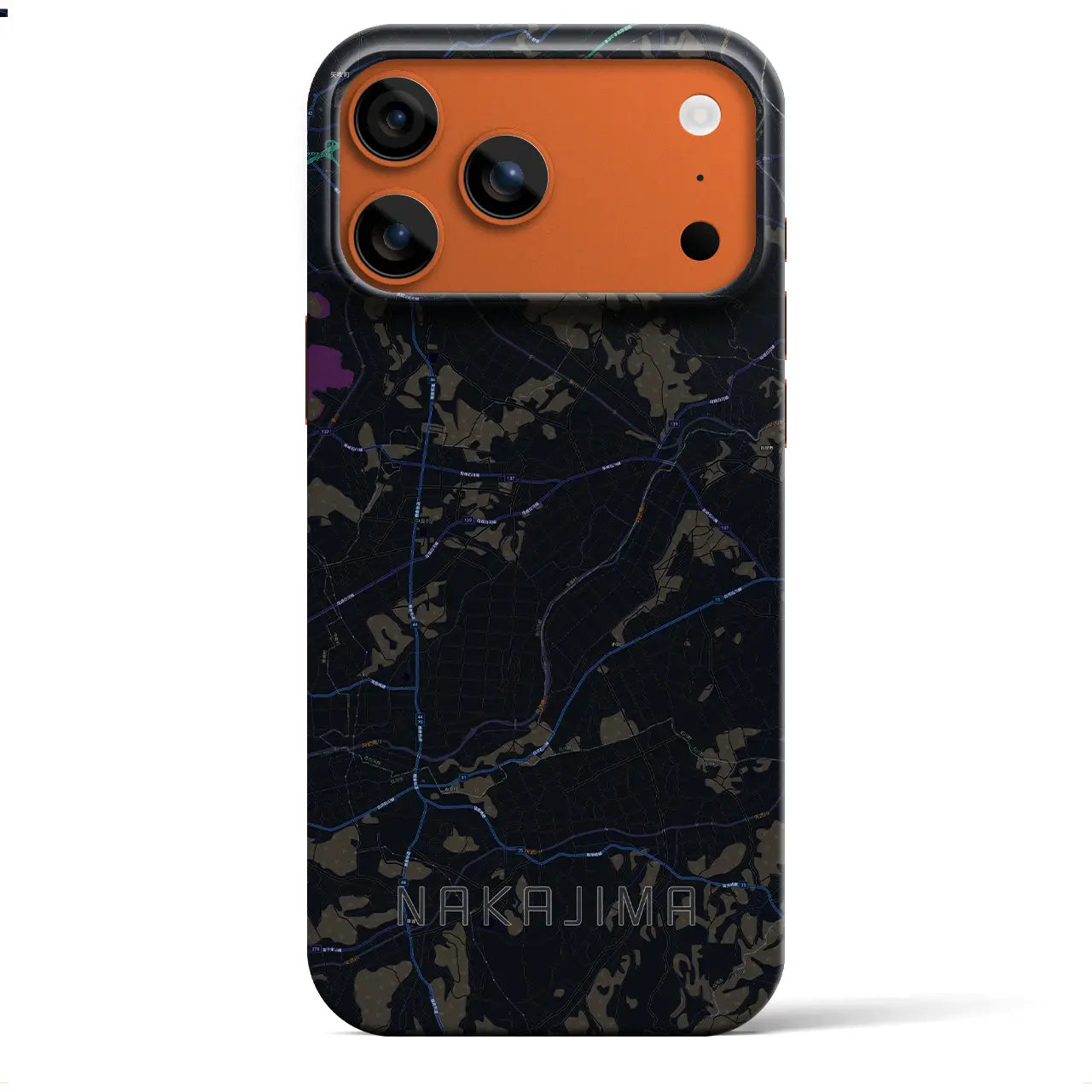 【中島（福島県）】地図柄iPhoneケース（バックカバータイプ）