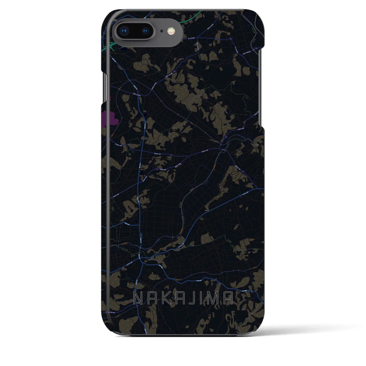 【中島（福島県）】地図柄iPhoneケース（バックカバータイプ）