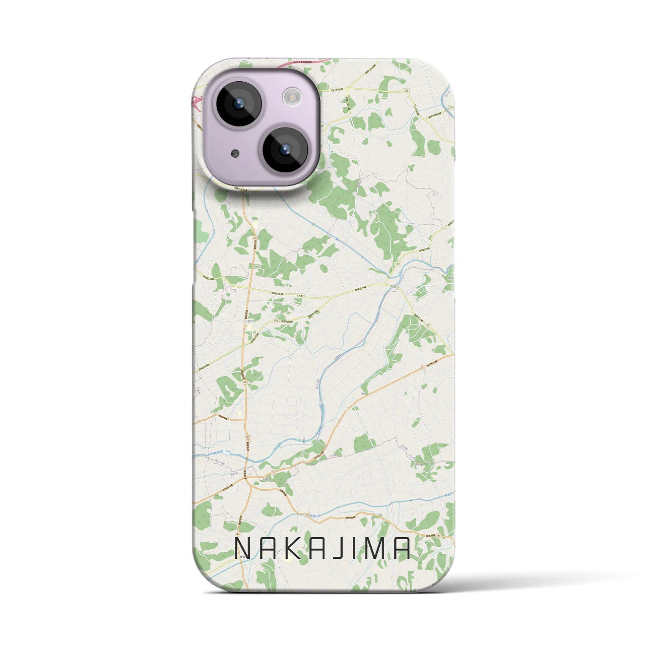 【中島（福島県）】地図柄iPhoneケース（バックカバータイプ）