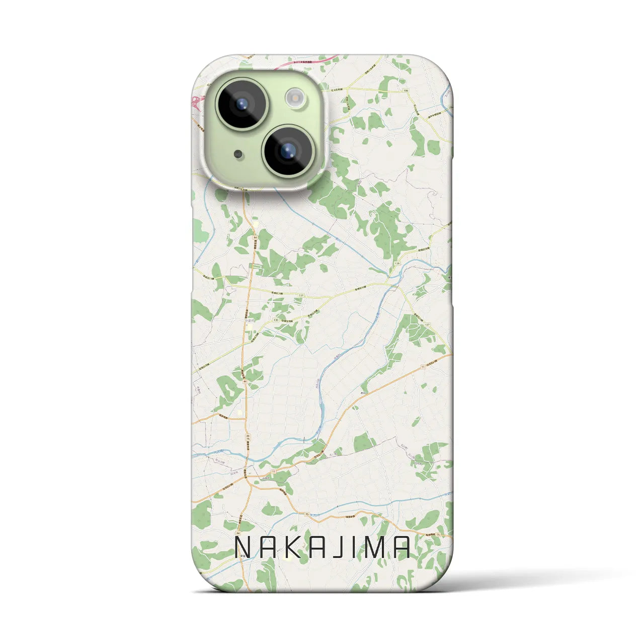 【中島（福島県）】地図柄iPhoneケース（バックカバータイプ）