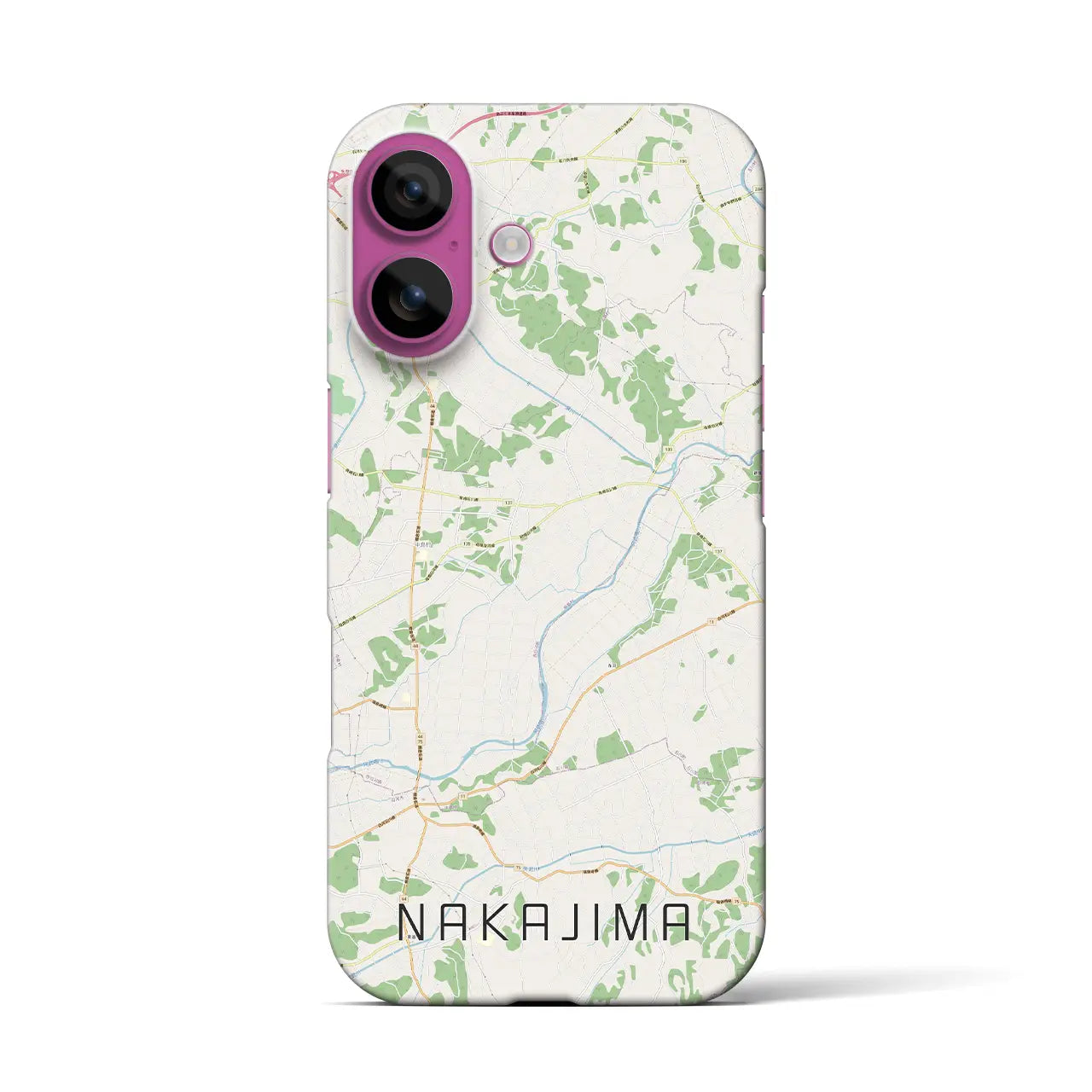 【中島（福島県）】地図柄iPhoneケース（バックカバータイプ）